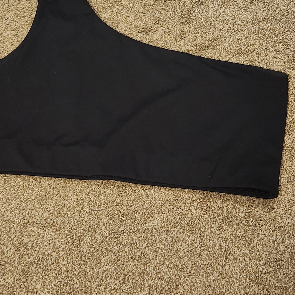 Girlfriend Collective Black Bianca One Shoulder Sports Bra Activewear 3XL - Picture 3 of 10